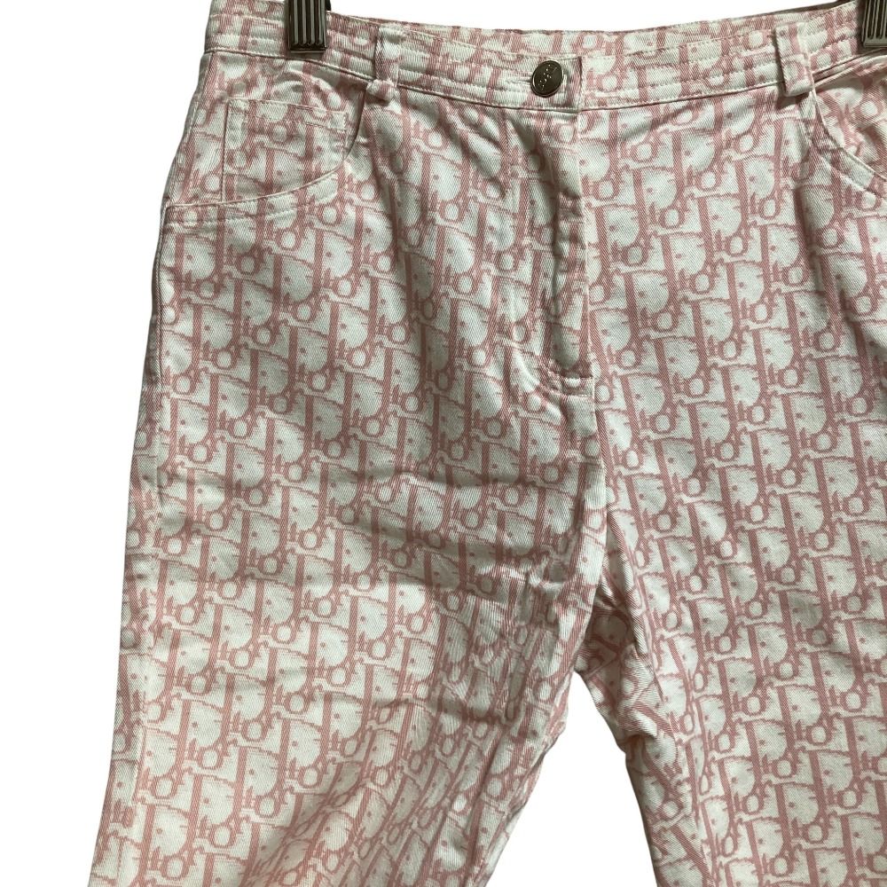 Christian Dior クリスチャンディオール キッズ トロッター柄 ナンバリングフ パンツ サイズ10 A ピンク ホワイト 古着