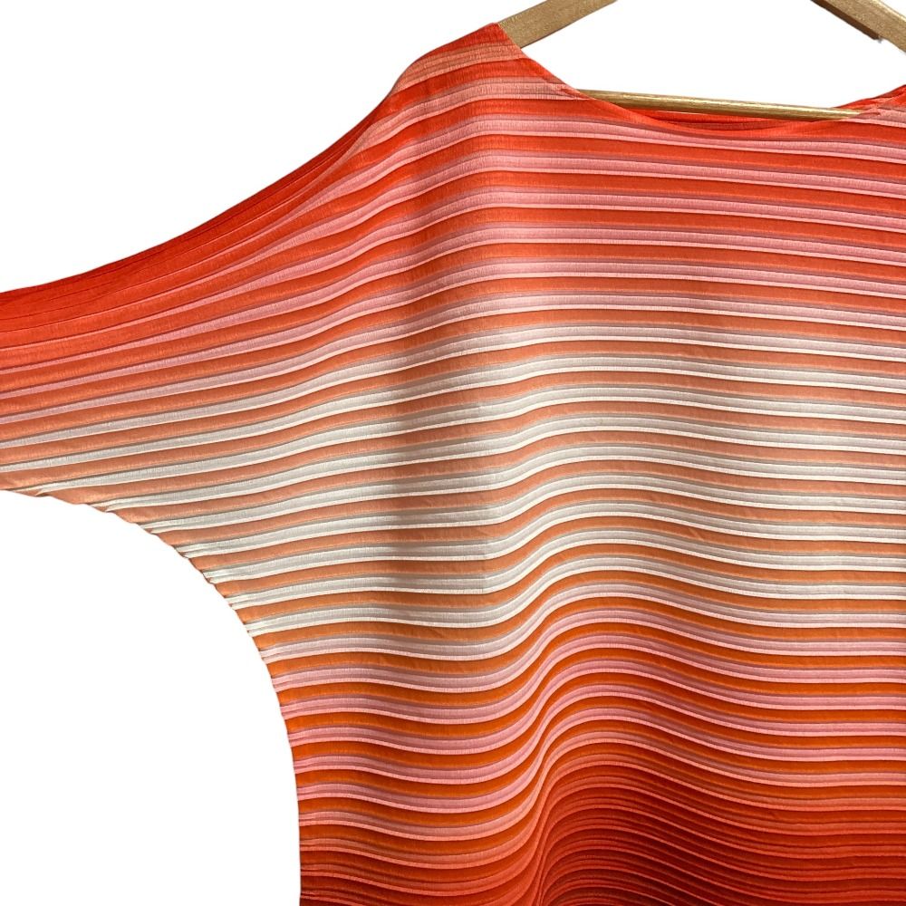 ISSEY MIYAKE イッセイミヤケ バウンスグラデーション カットソー サイズ2 レッド レディース 古着