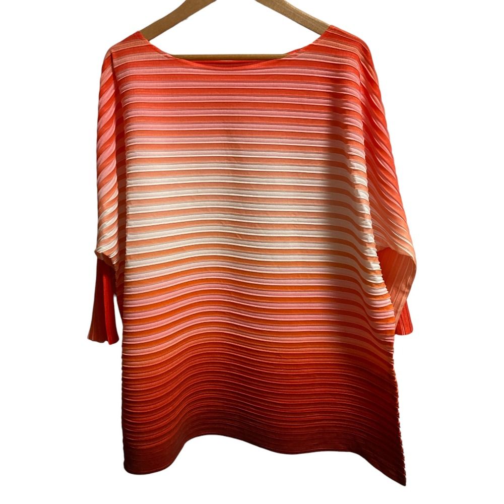 ISSEY MIYAKE イッセイミヤケ バウンスグラデーション カットソー サイズ2 レッド レディース 古着