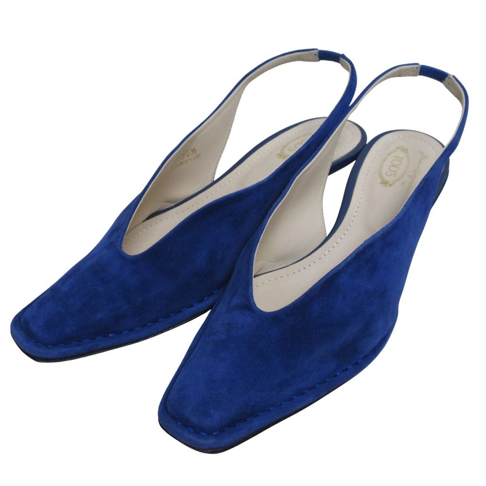TOD S Mame Kurogouchi トッズ マメクロゴウチコラボ スリングバック スエード パンプス 35 1 2 23 0 cm相当 ネイビー レディース 古着