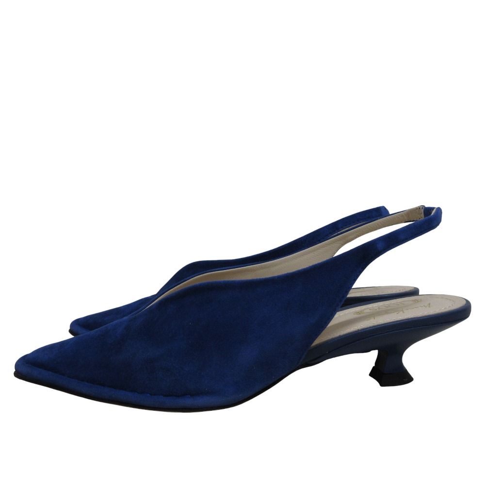 TOD S Mame Kurogouchi トッズ マメクロゴウチコラボ スリングバック スエード パンプス 35 1 2 23.0 cm相当 ネイビー レディース 古着