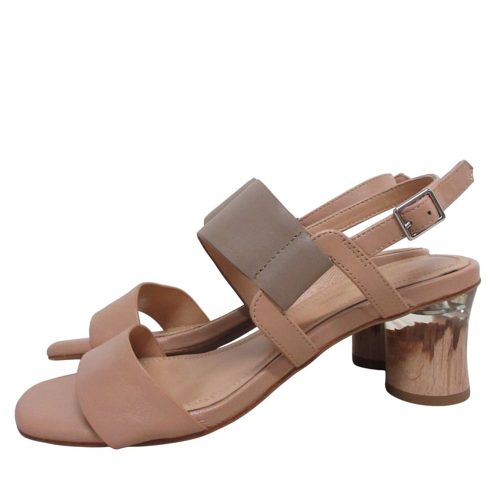 J-M ジェイアンドエムデヴィッドソン アシンメトリー バックストラップサンダル 22.5 cm ベージュコンビ レディース 古着