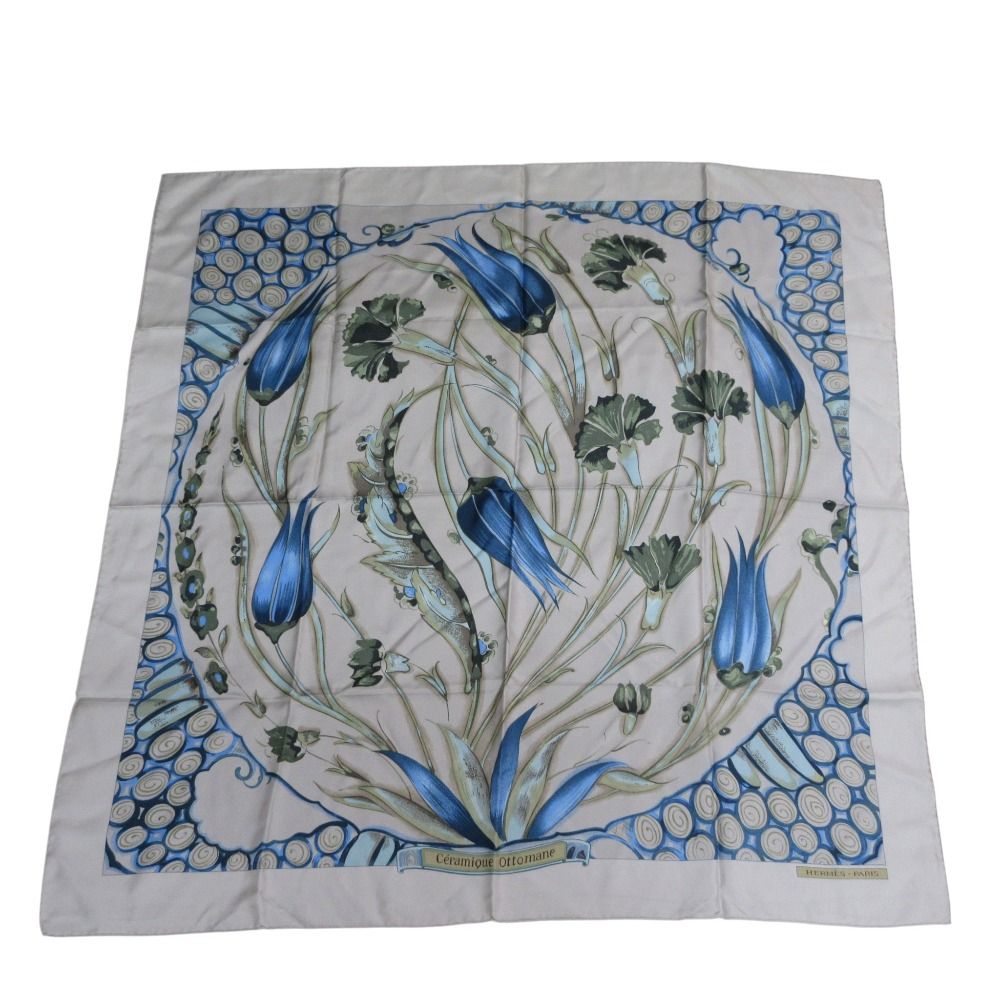 新品未使用　エルメス　カレ90 Ceramique Ottomane オスマン 美品 HERMES エルメス カレ90 Ceramique ottomane オスマン陶磁器