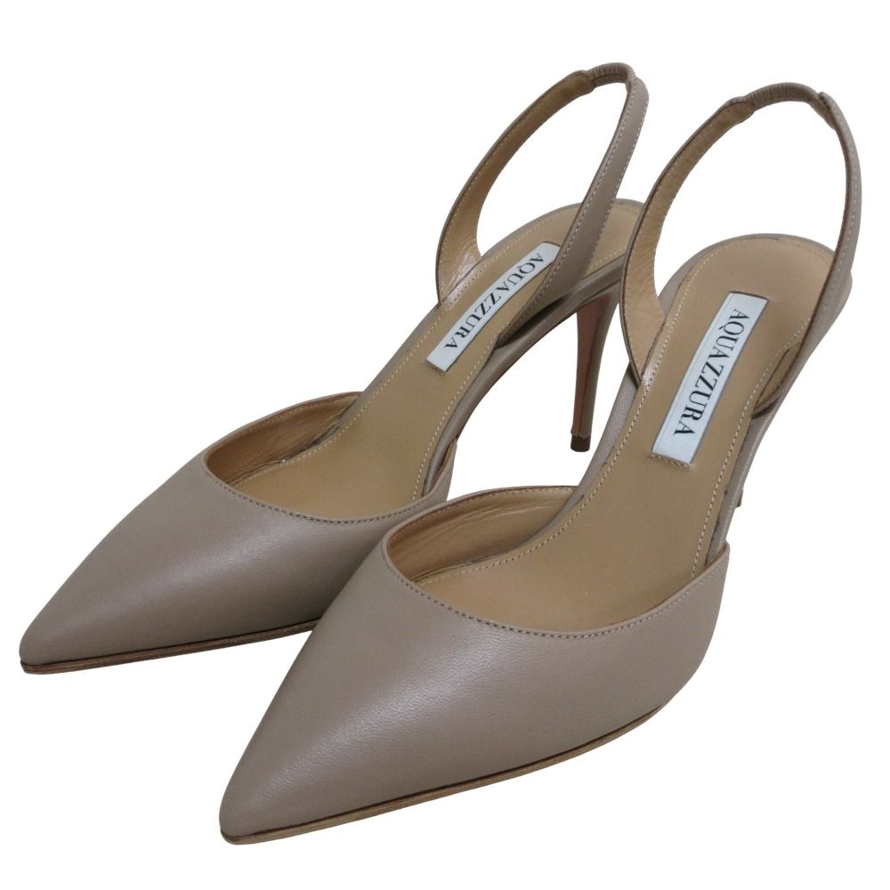 23 SS アクアズーラ SO NUDE PUMP 85 ポインテッドトゥ スリングバック パンプス 36 0 cm相当 グレージュ レディース 古着