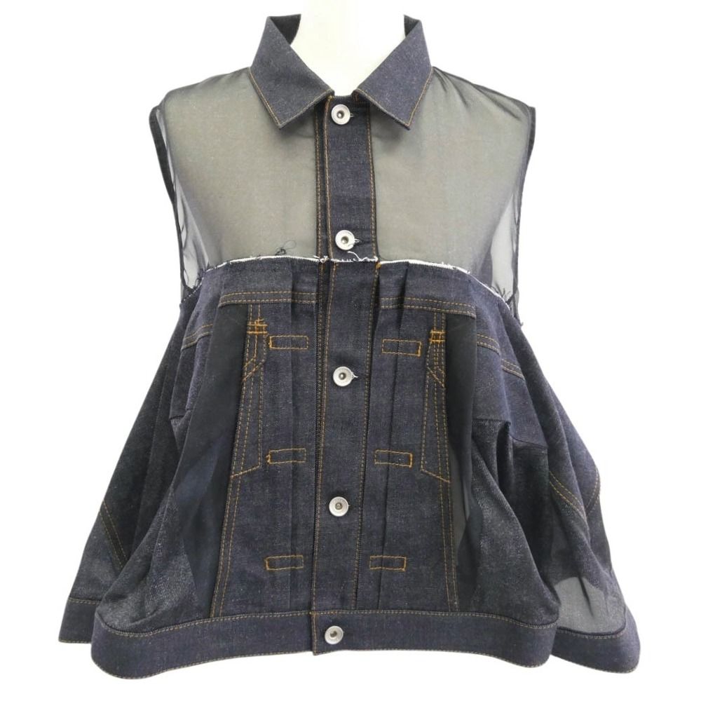 Sacai サカイ 25SS 25-07715 Denim Mix Shirt INDIGO デニムミックス
