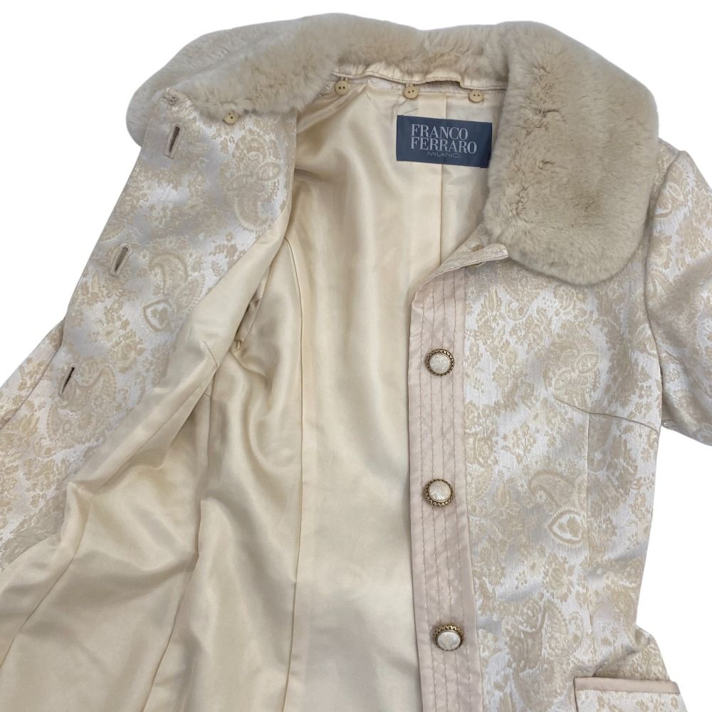 美品 FRANCO FERRARO フランコフェラーロ ラビットファーカラー エン