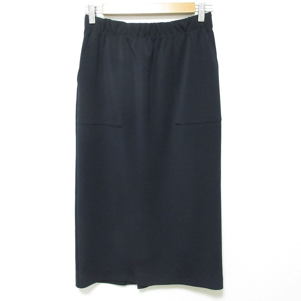 23 AW ADORE アドーア マットストレッチ ダンボールスカート ロングスカート サイズ38 ネイビー レディース 古着