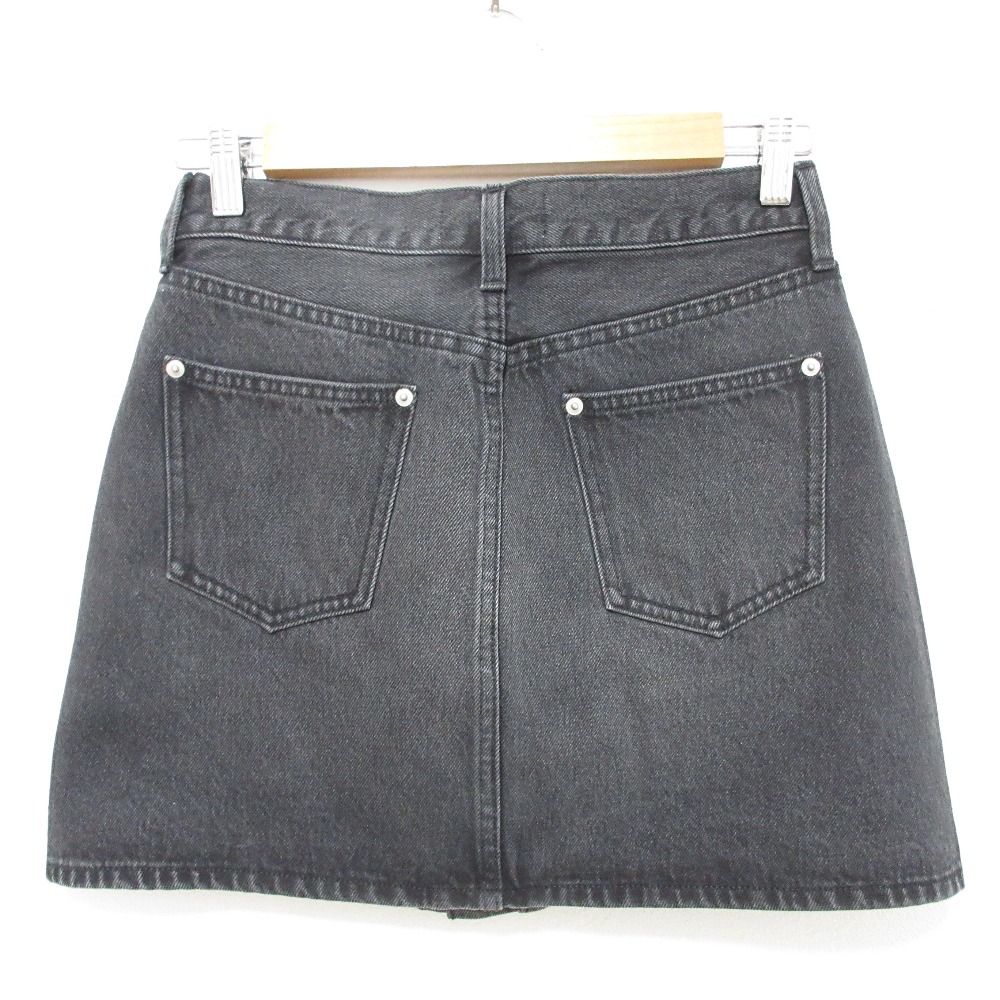 ♥ 24 AW LILY BROWN リリーブラウン キャンディーストック ビジュー デニム ミニスカート サイズ1 ブラック レディース 古着
