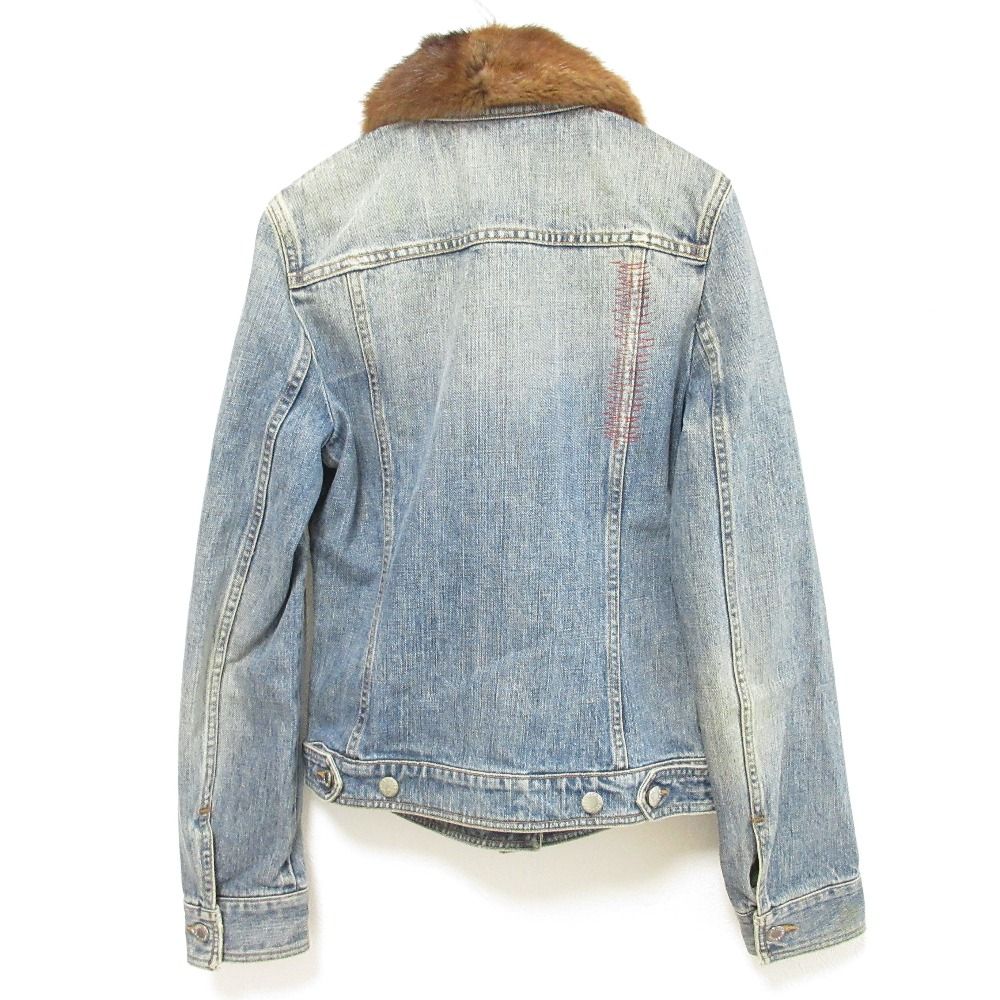 DOLCE＆GABBANA ドルチェアンドガッバーナ ヴィンテージ加工 デニムジャケット サイズ38 ブルー レディース 古着