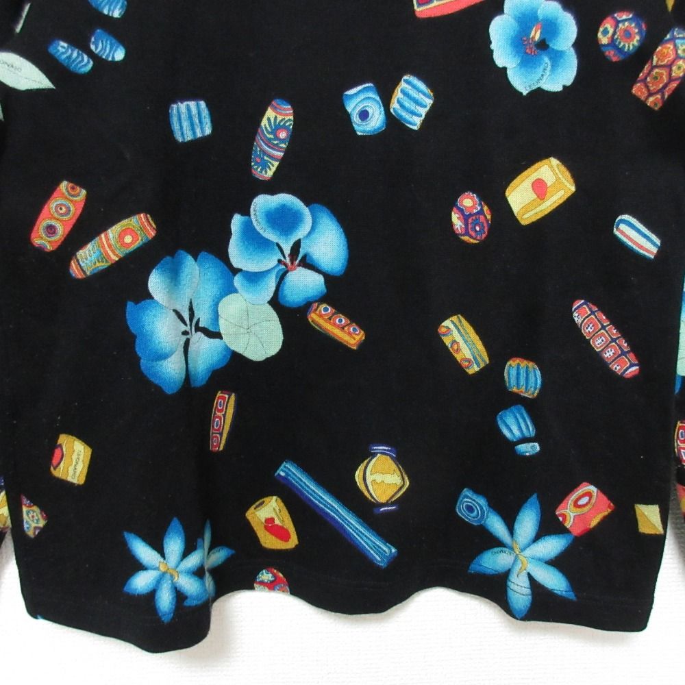 良品 LEONARD SPORT レオナールスポーツ フラワープリント ハイネック