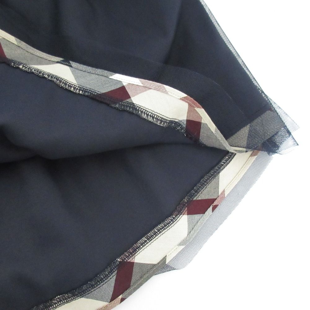 BLUE LABEL ブルーレーベルクレストブリッジ チュール切替 ワンピース サイズ38 ネイビー レディース 古着