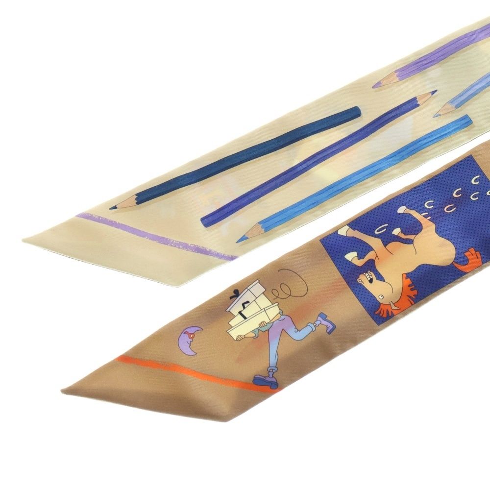 HERMES (エルメス) ツイリー さあ色鉛筆を出して！カレ・リブレ シルク