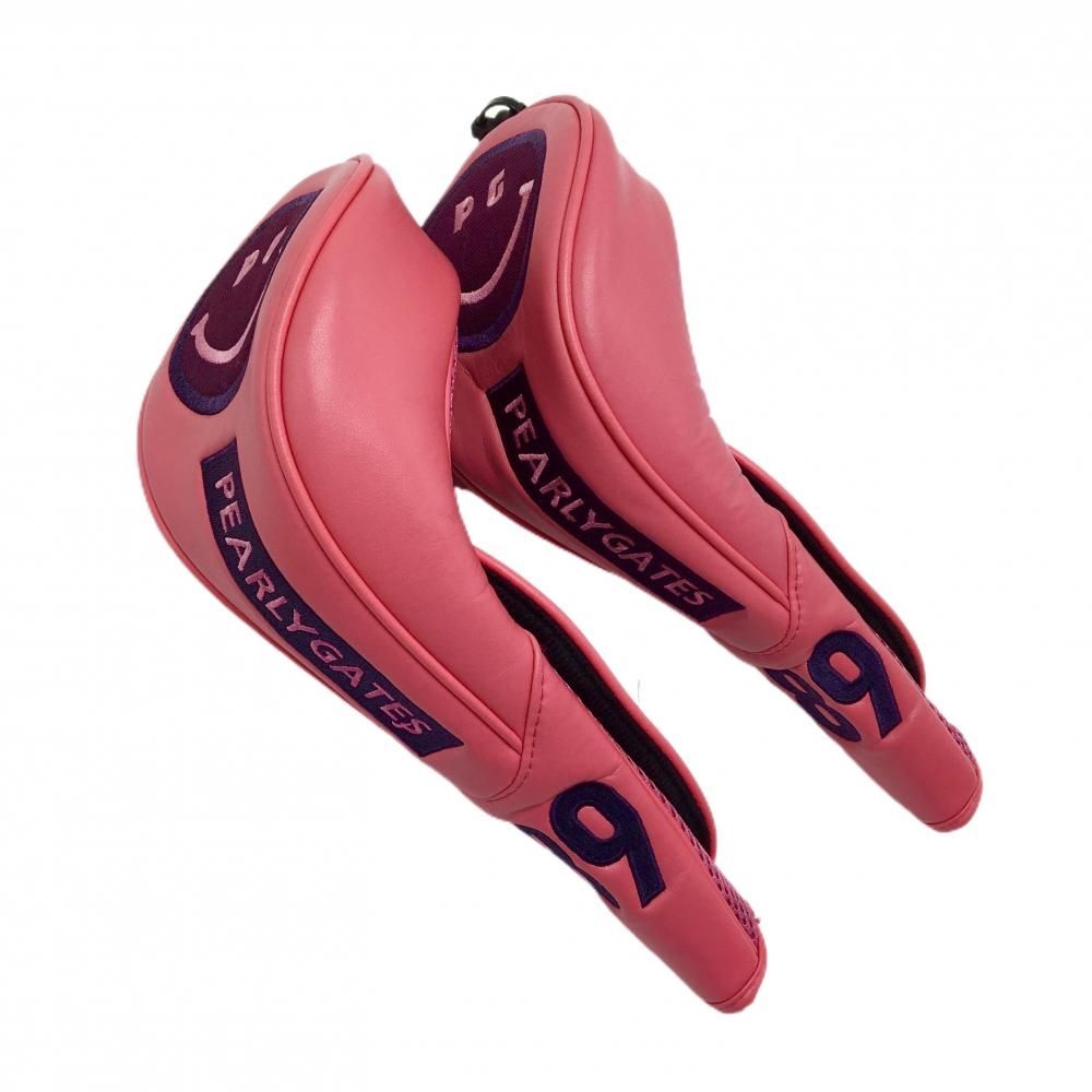 パーリーゲイツ ヘッドカバー2点セット(FW) ピンク×ネイビー ニコ