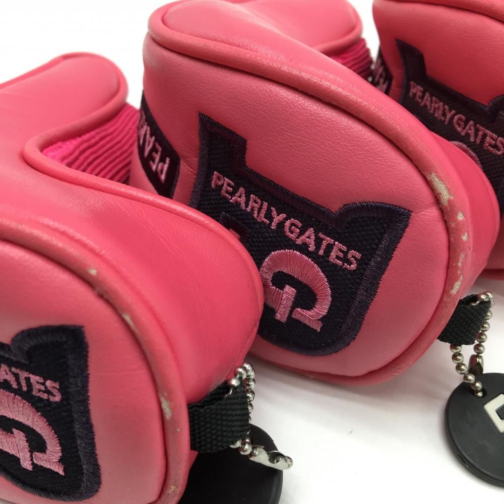 パーリーゲイツ ヘッドカバー3点セット(UT) ピンク×ネイビー