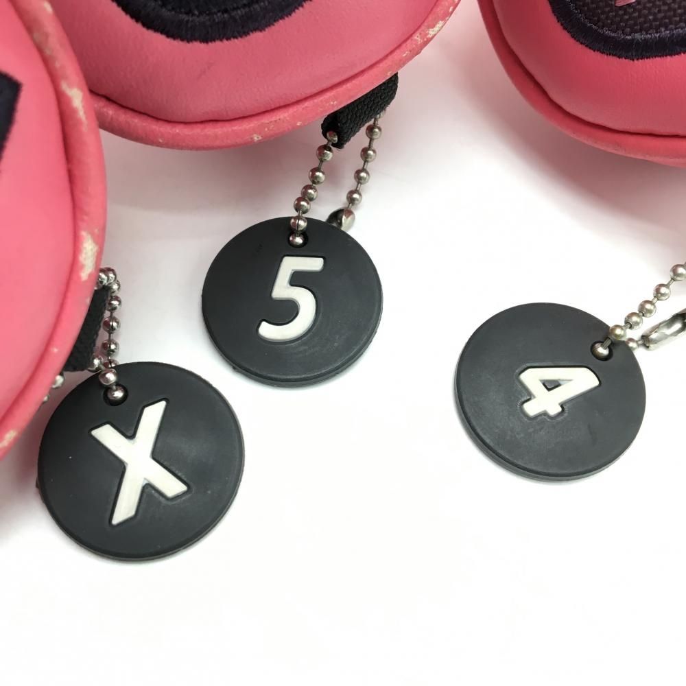 パーリーゲイツ ヘッドカバー3点セット(UT) ピンク×ネイビー