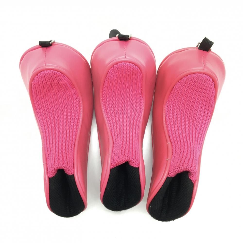 パーリーゲイツ ヘッドカバー3点セット(UT) ピンク×ネイビー