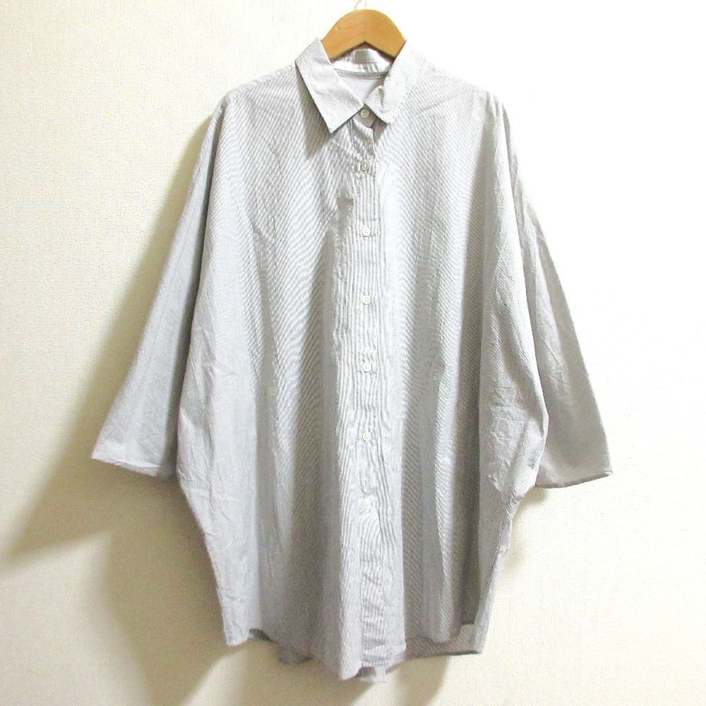 25 SS FRAMeWORK フレームワーク ハーフスリーブポンチョシャツ ブラック ホワイト レディース 古着