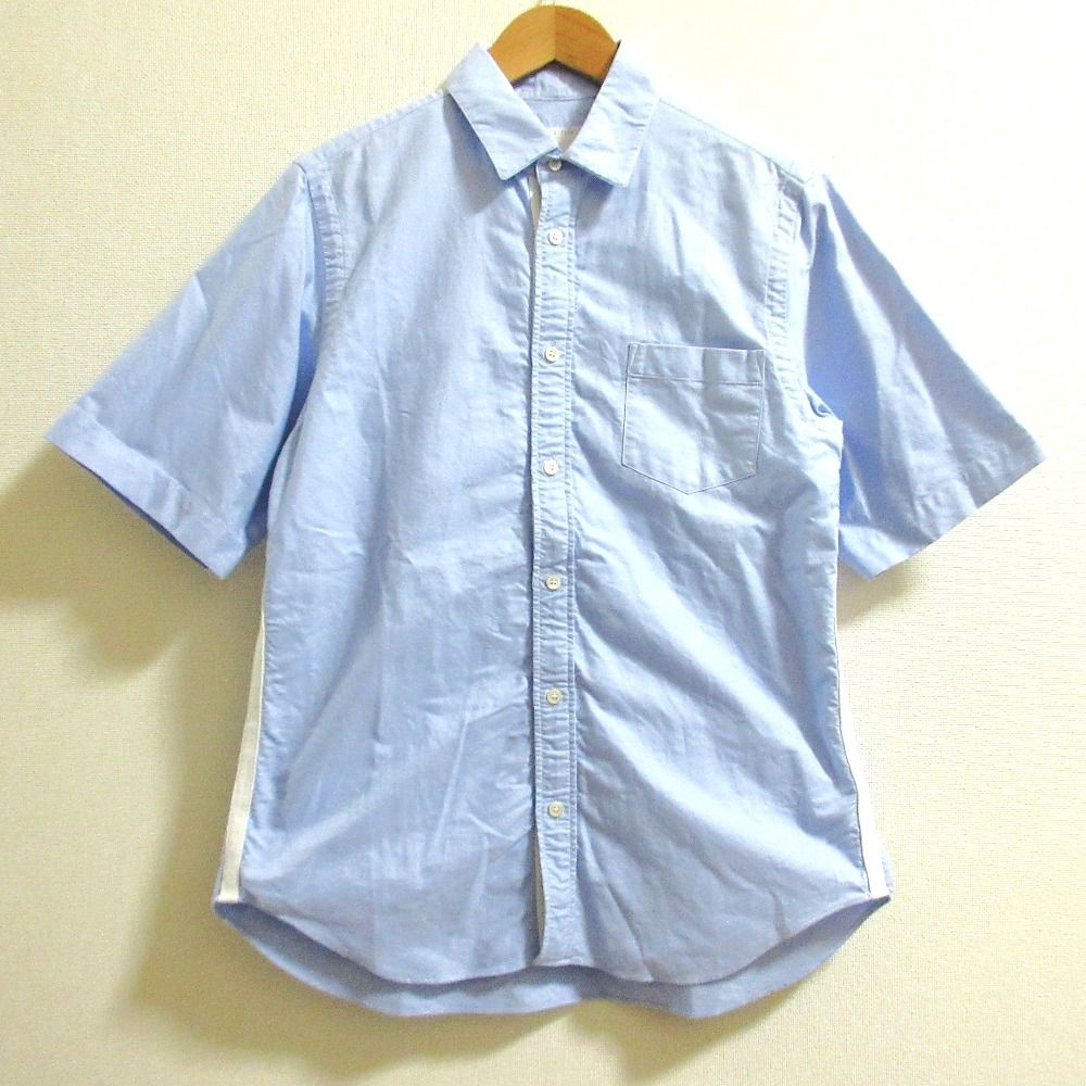 Sacai サカイ サイドライン ショートスリーブシャツ 18-01567 M サイズ1 ライトブルー メンズ 古着