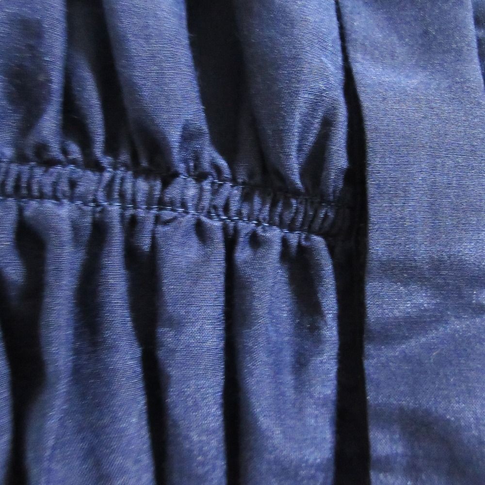 24 SS トゥモローランド コレクション コットンシルク シャーリングペプラムブラウス サイズ36 ネイビー レディース 古着