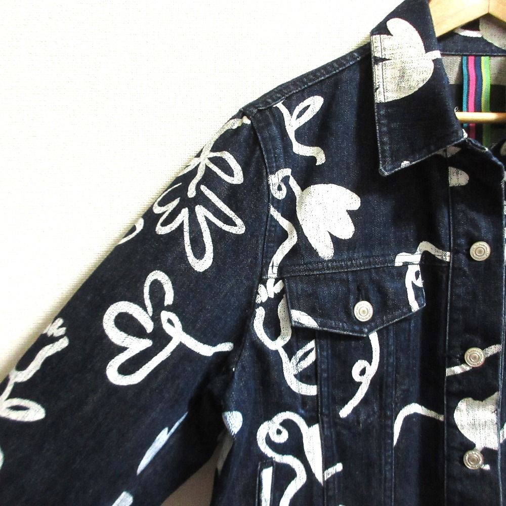 良品 PS Paul Smith ピーエスポールスミス フラワーペイント デニム