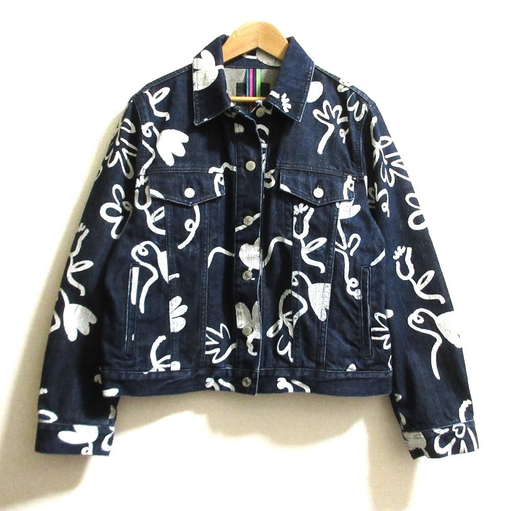 良品 PS Paul Smith ピーエスポールスミス フラワーペイント デニム