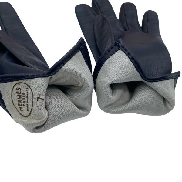 ○ エルメス HERMES ケリー Kelly レザーグローブ 手袋 カデナ 金具
