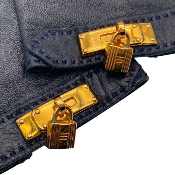 ○ エルメス HERMES ケリー Kelly レザーグローブ 手袋 カデナ 金具