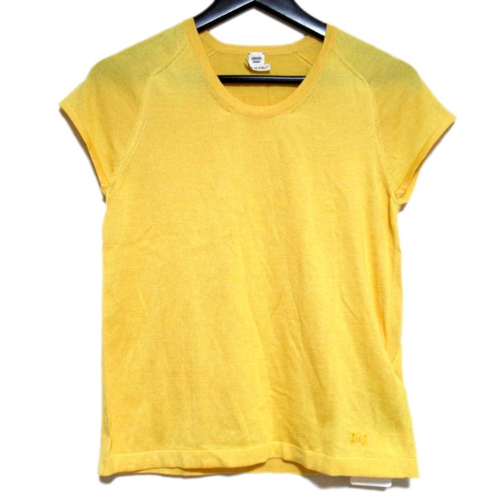 エルメス HERMES シルク コットン サマーニット 半袖 セーター Vネック