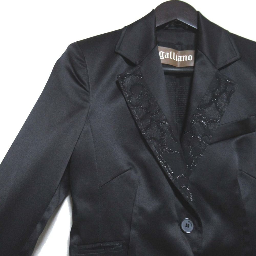 美品 John Galliano ジョンガリアーノ フラワージャガード サテン