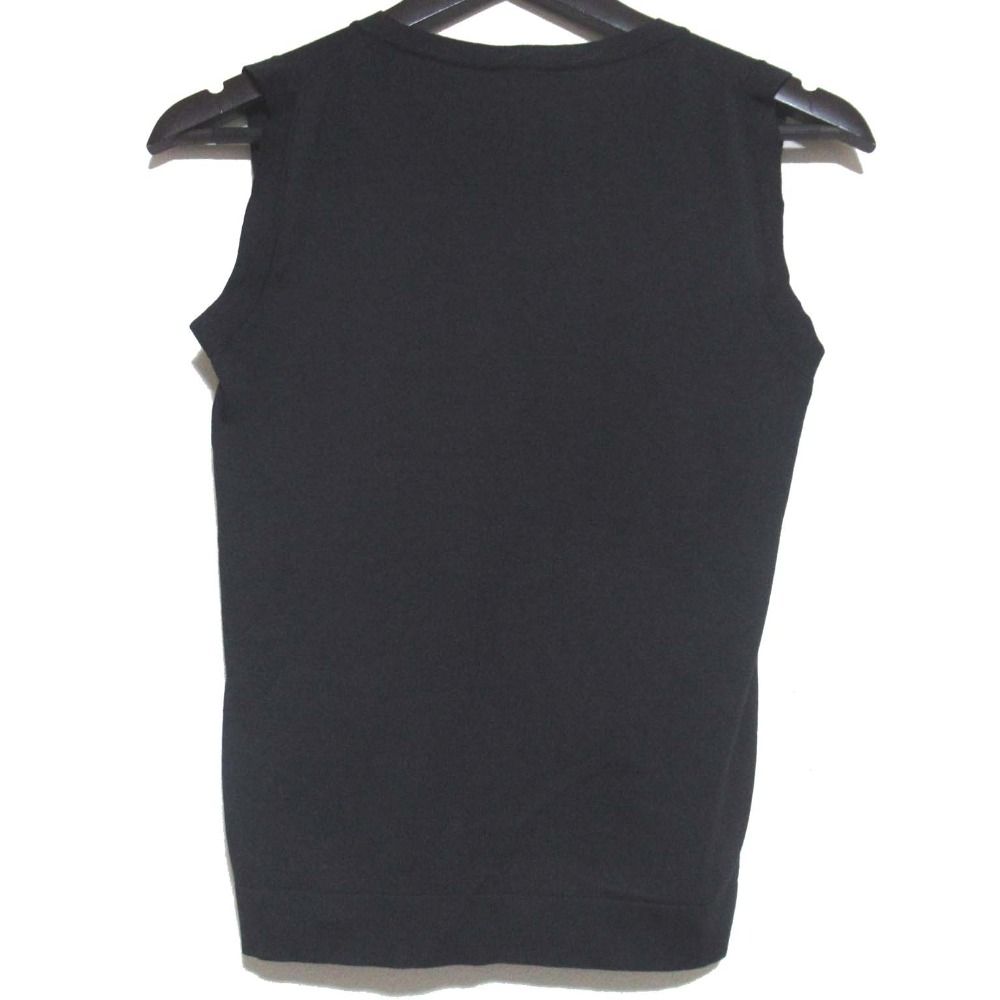 HERMES エルメス マルジェラ期 シルク ノースリーブニット ベスト サイズME ブラック レディース 古着