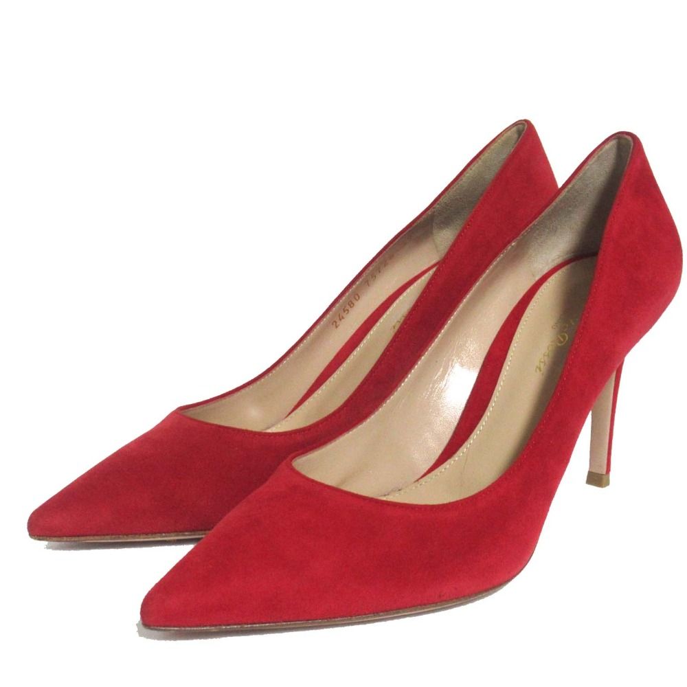 Gianvito Rossi ジャンヴィトロッシ スエード ポインテッドトゥ ハイヒール パンプス サイズ39 26 cm相当 レッド レディース 古着