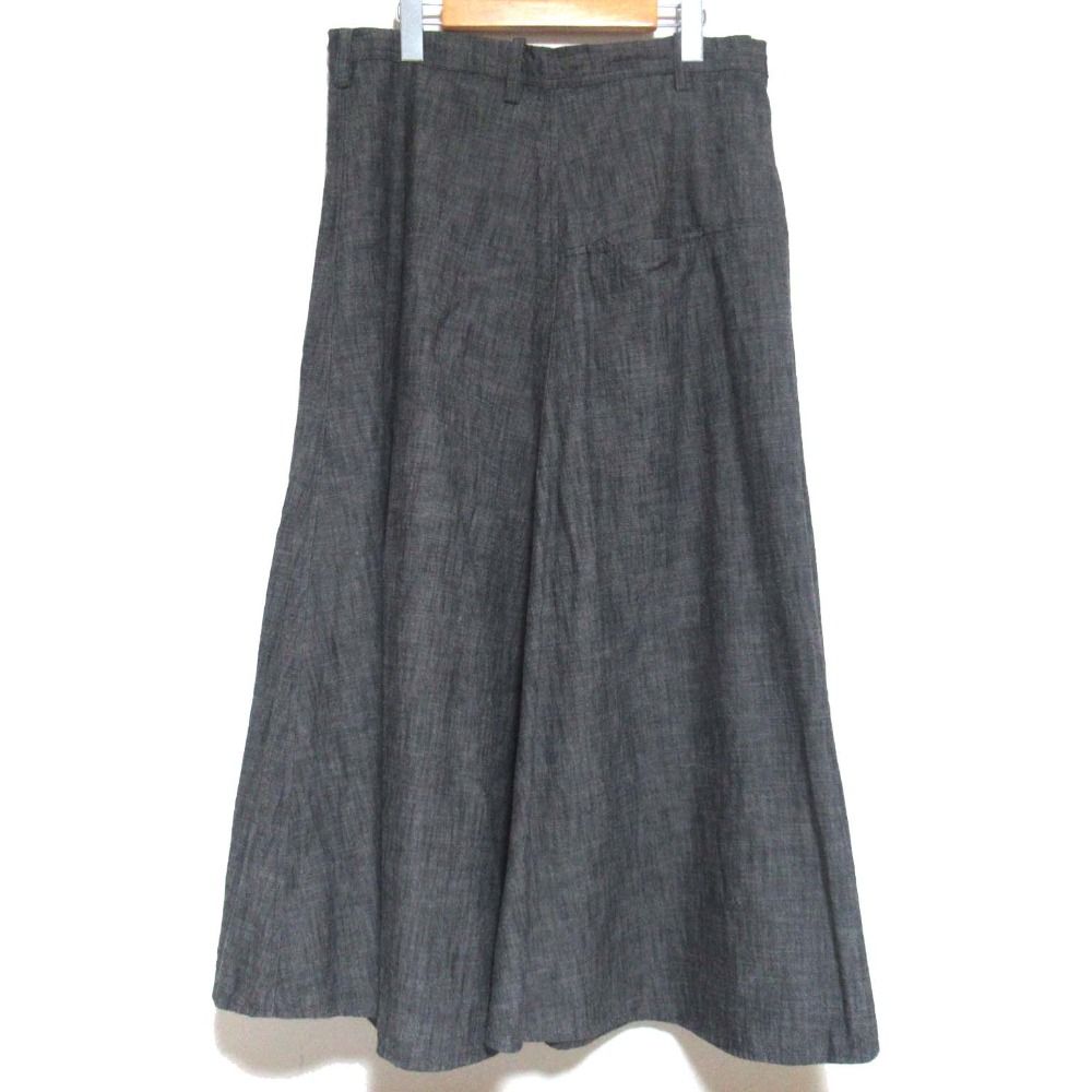 Y s ワイズ ヨウジヤマモト ドローストリング ロングスカート サイズ2 グレー レディース 古着
