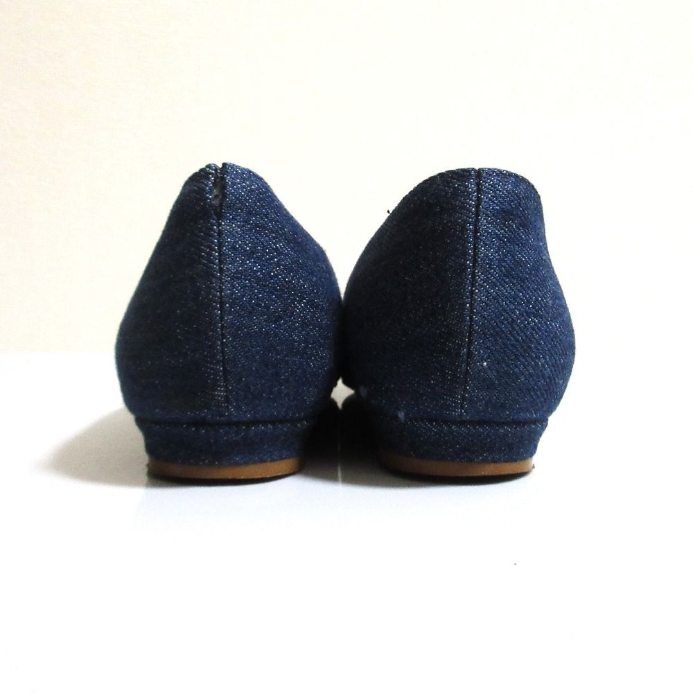 良品 Manolo Blahnik マノロブラニク ハンギシ デニムフラットシューズ