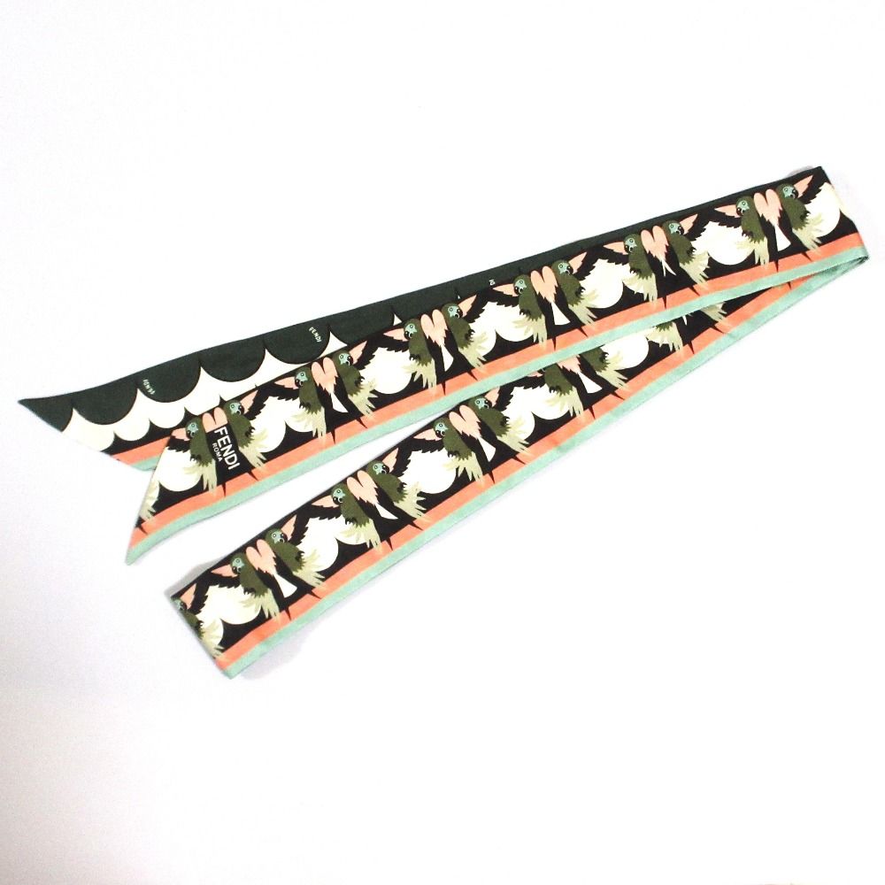 良品 FENDI フェンディ ラッピー シルクスカーフ 62141000 マルチ