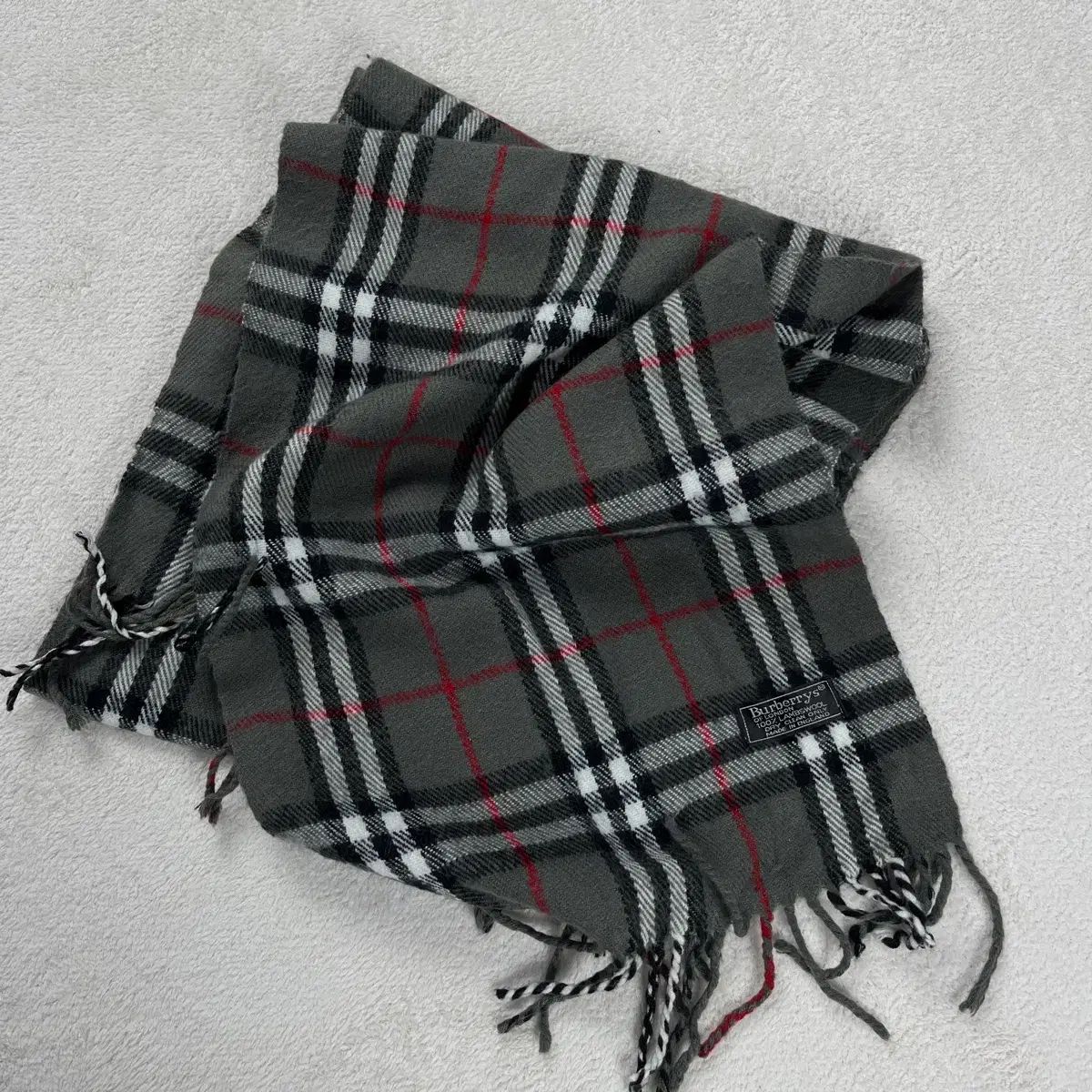 バーバリー グレー ノバ チェック ラムウール マフラー - メルカリ