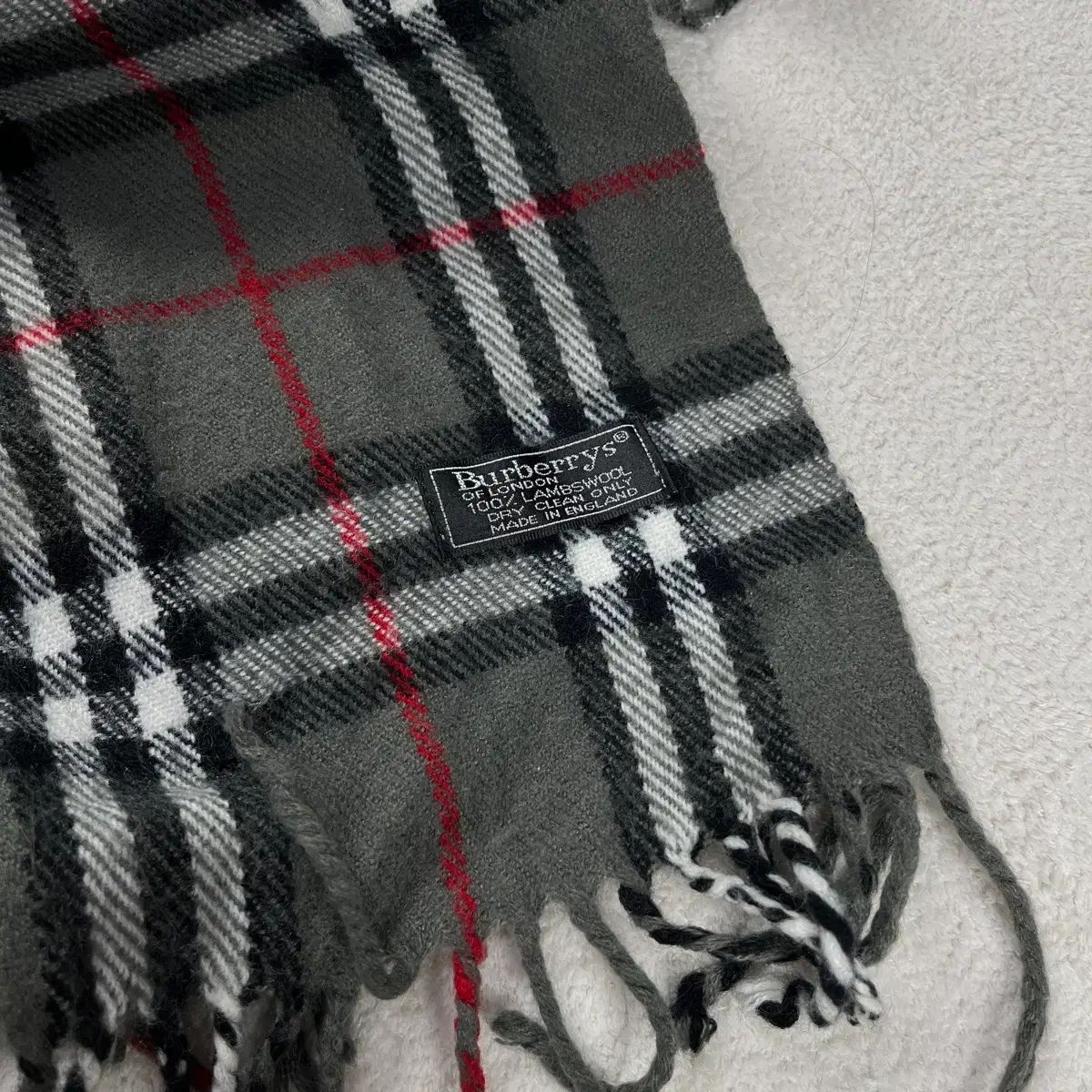バーバリー グレー ノバ チェック ラムウール マフラー - メルカリ