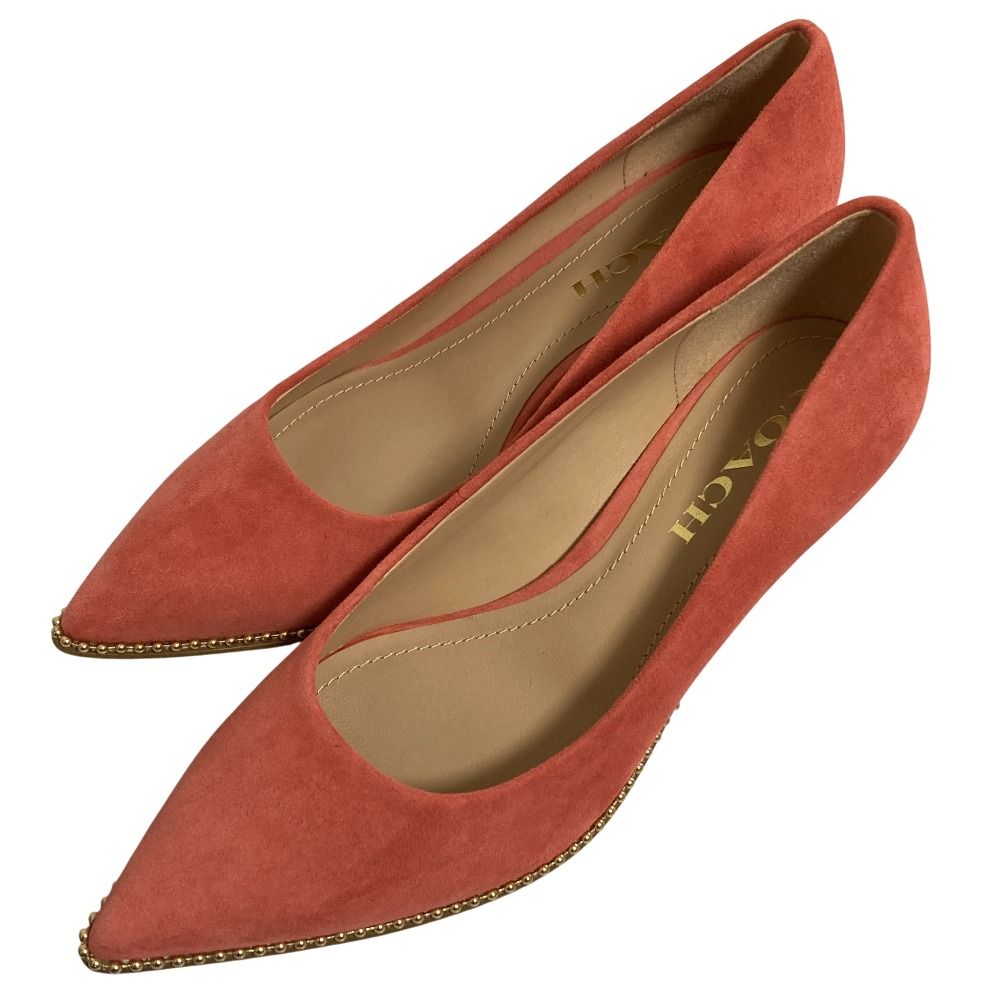 新品同様 COACH コーチ JACKI SUEDE PUMP ポインテッドトゥパンプス