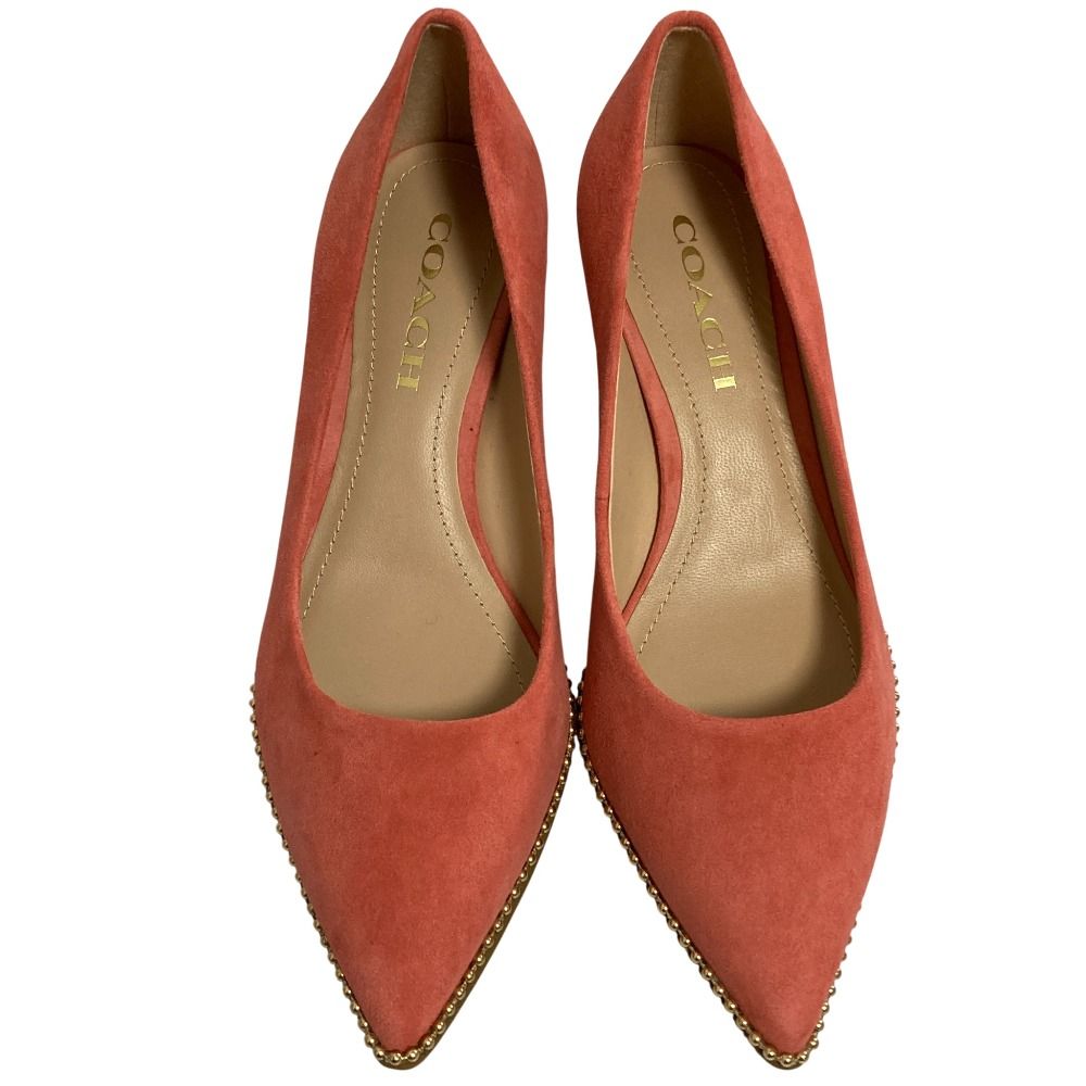 COACH コーチ JACKI SUEDE PUMP ポインテッドトゥパンプス G 5266 サイズ6.5 23.5ｃｍ相当 ピンク レディース 古着