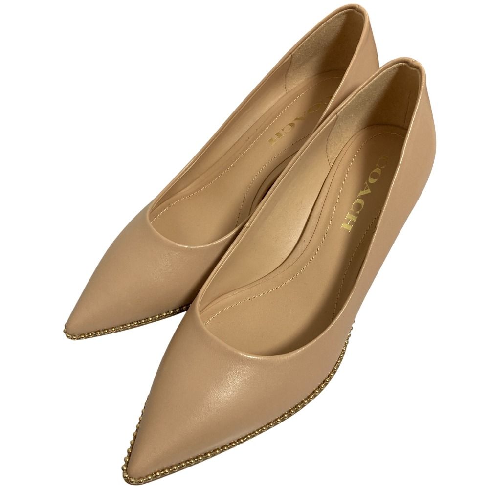 COACH コーチ ジャッキー ポインテッドトゥパンプス G 5264 サイズ7 C 23.5ｃｍ相当 ベージュ レディース 古着