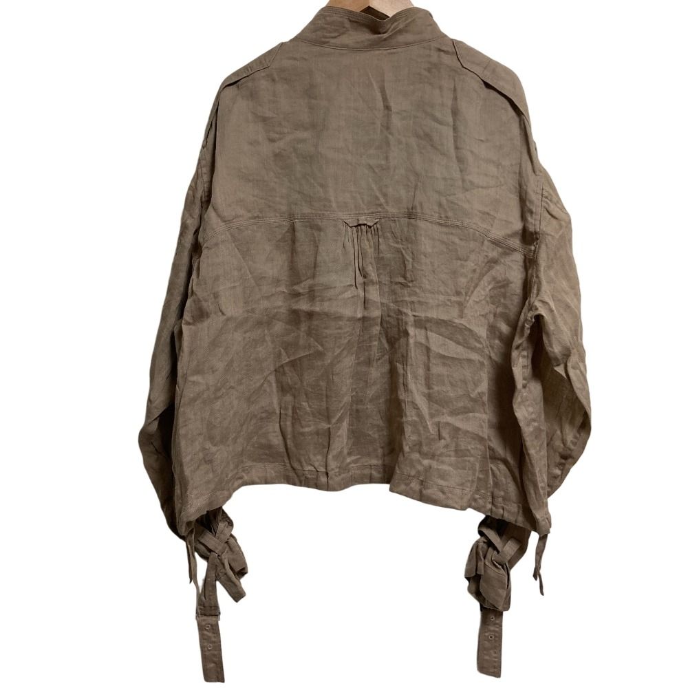 Chaos カオス ゴーダブルゾン ラミー スタンドカラー ジップ ジャケット サイズF ベージュ レディース 古着