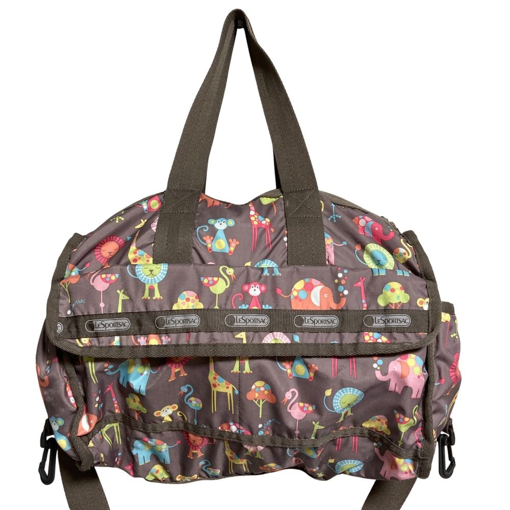 美品 LeSportsac レスポートサック アニマル柄 2way ボストンバッグ