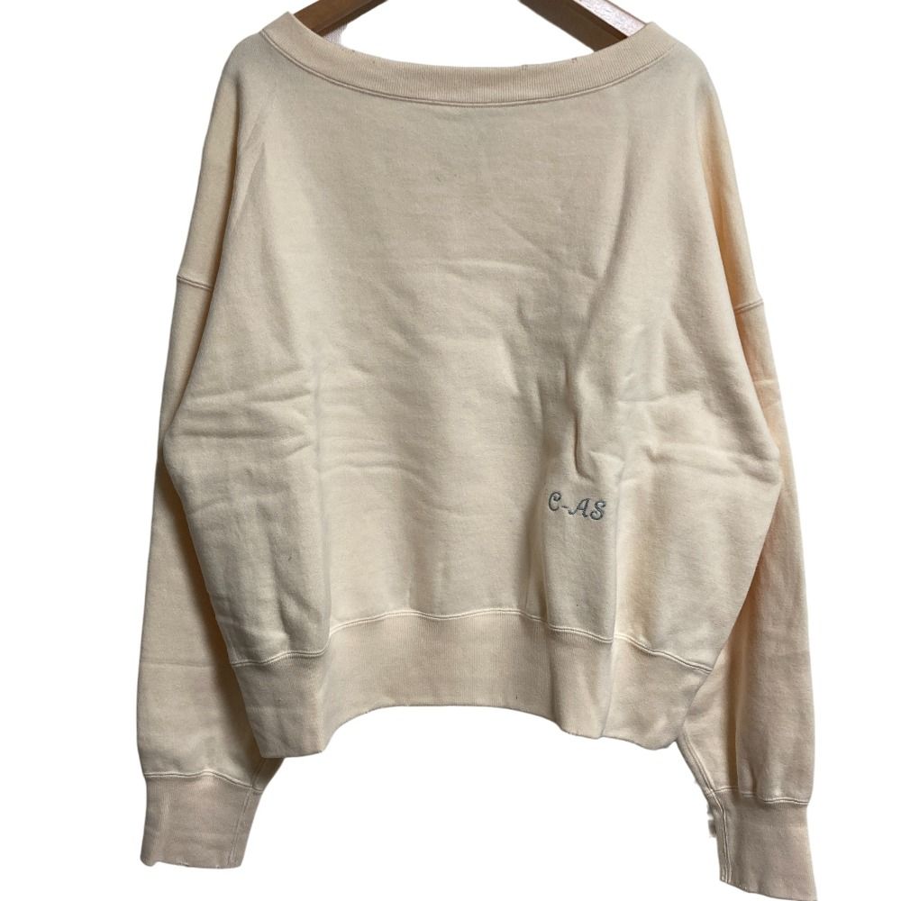 Curensology カレンソロジー ヴィンテージ加工 スウェット トレーナー ライトベージュ レディース 古着