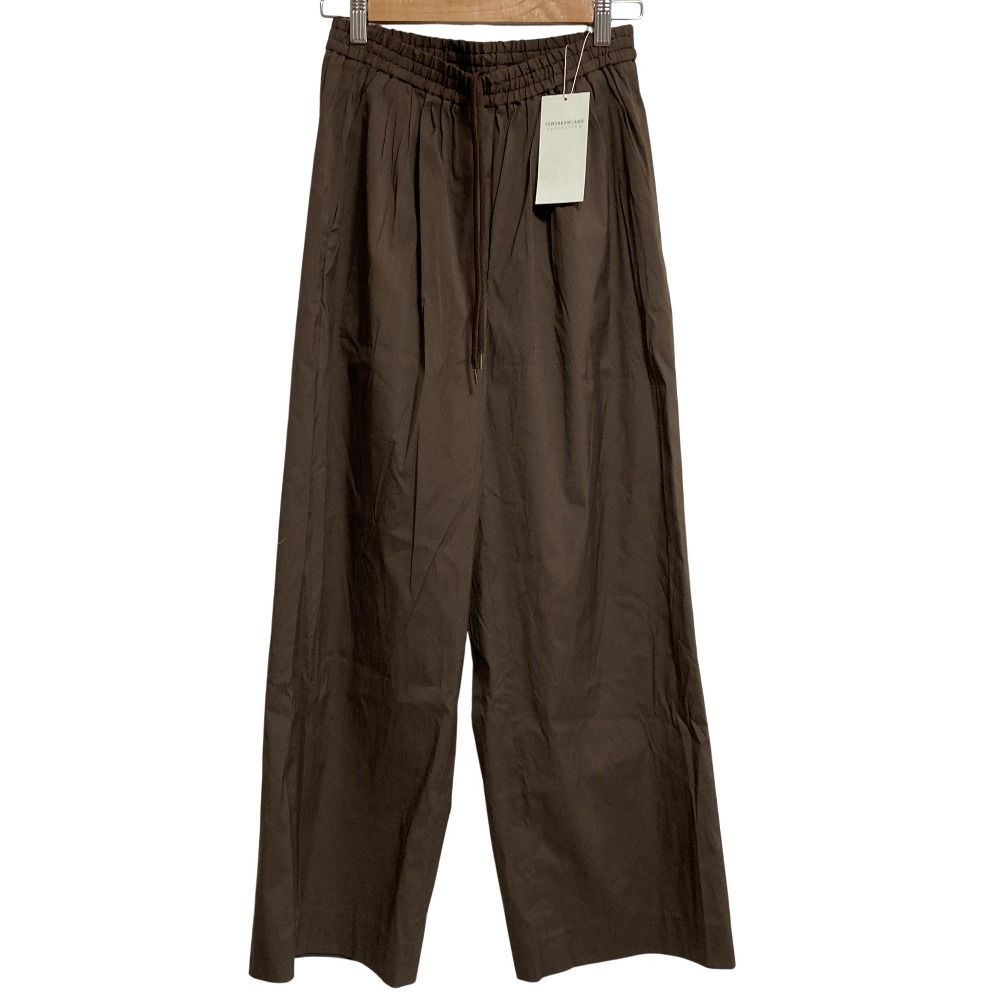 25 SS トゥモローランド ハイパワーストレッチブロード リラックスパンツ サイズ36 ブラウン レディース 古着