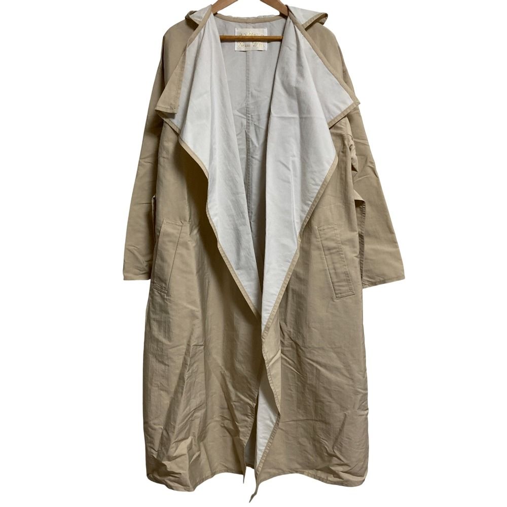 Grace Class グレースクラス MANTECO バイ Wクロスコート フーデッド ガウンコート サイズ36 ベージュ レディース 古着