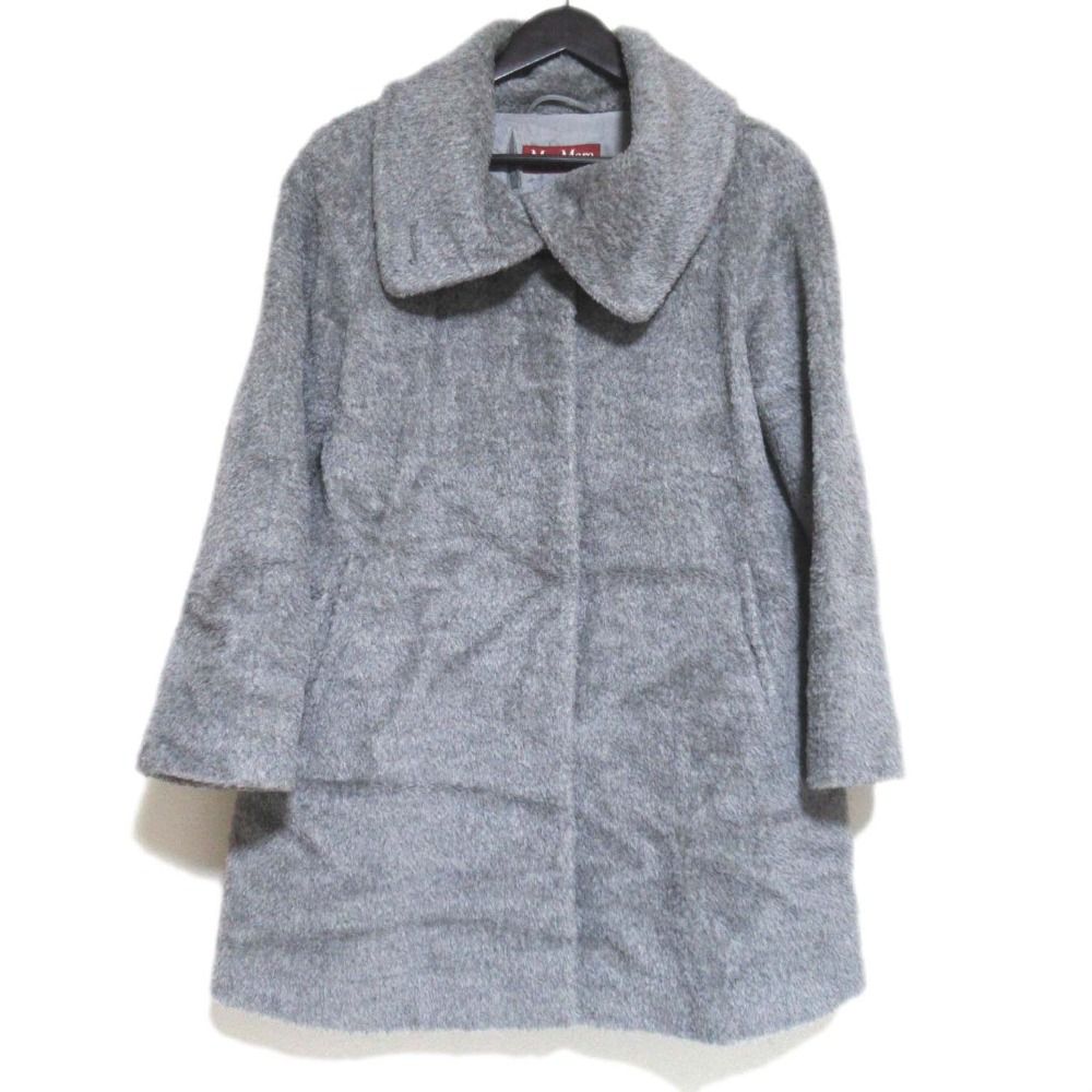 MaxMara STUDIO マックスマーラ ストゥーディオ アルパカウール シャギーコート サイズI 36 グレー レディース 古着