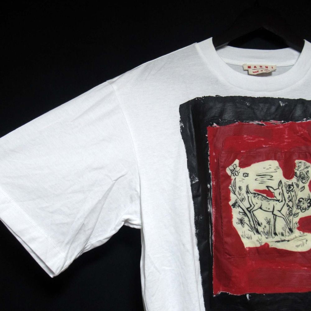 美品 25SS MARNI マルニ バンビプリント 半袖 Tシャツ サイズ36 ホワイト レディース 古着 中古 USED 美品 25SS MARNI マルニ バンビプリント 半袖 Tシャツ サイズ36