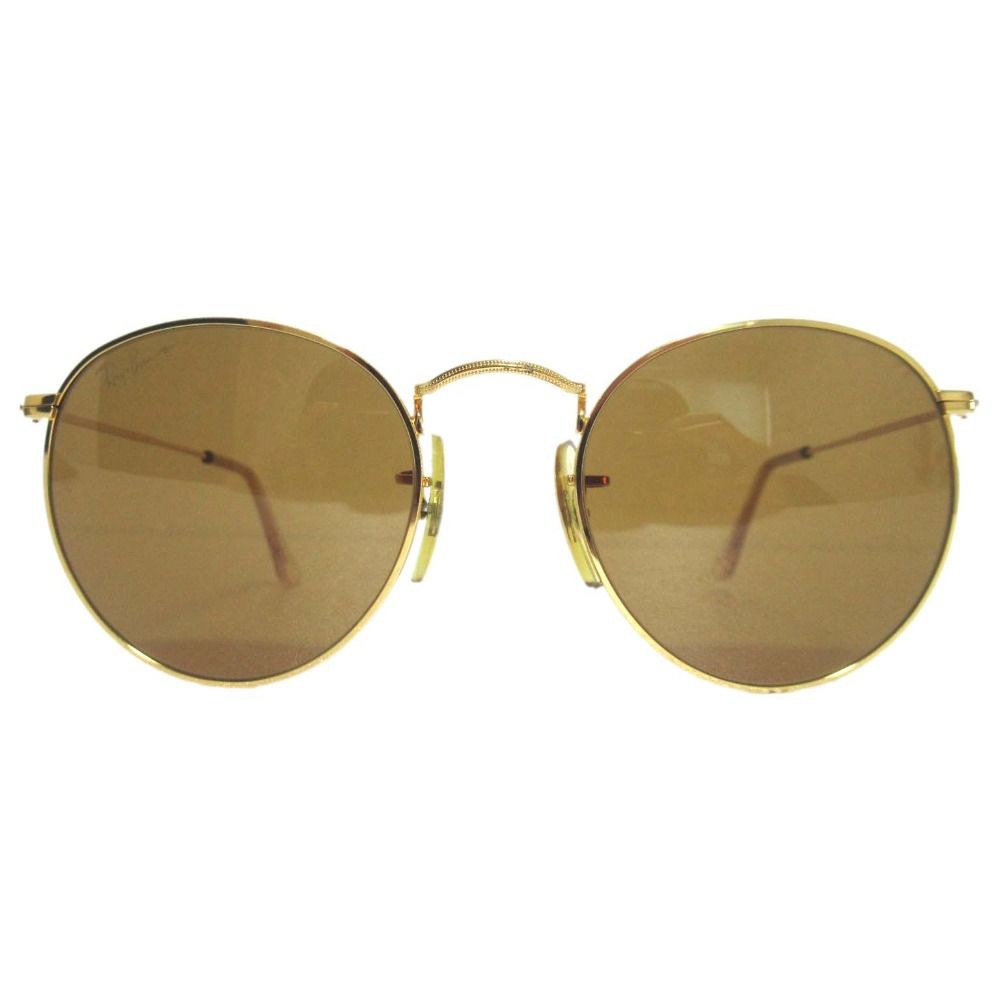 Ray ban レイバン B L ボシュロム 度なし クロマックス ラウンド サングラス ライトブラウンレンズ ゴールド フレーム メンズ 古着