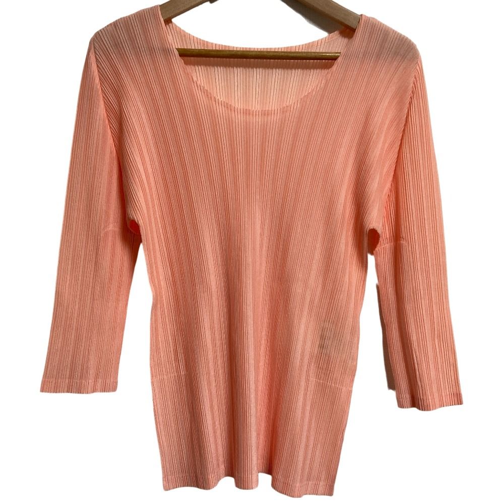 PLEATS PLEASE ISSEY MIYAKE プリーツプリーズ イッセイミヤケ カットソー サイズ3 ピンク レディース 古着