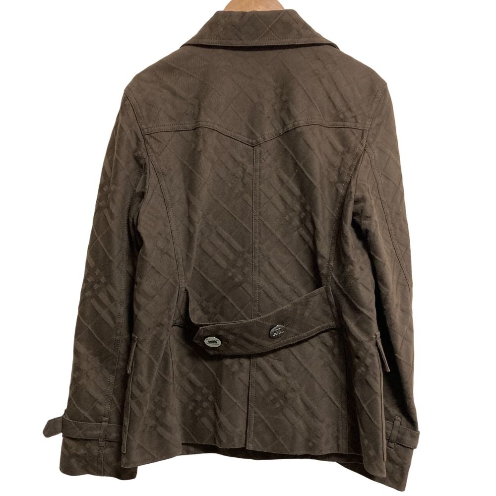 バーバリー シャドーチェック ダブルブレスト コート ジャケット サイズ40 ブラウン レディース 古着