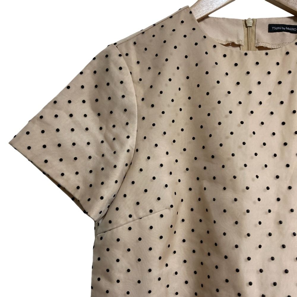 美品 TSURU BY MARIKO OIKAWA ツルバイマリコオイカワ satine ドット柄